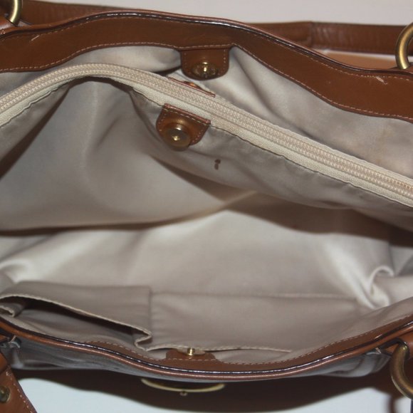 COACH F24961 Campbell Leather Belle Carryall Tote Bag Camel Brown 24961 - Picture 4 of 8